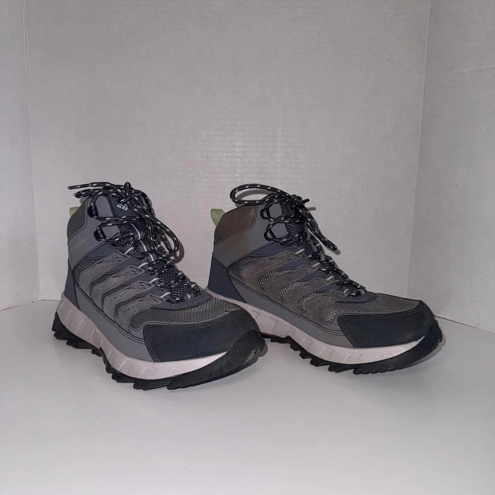 Columbia Women's Strata Trail Mid Waterproof Hiking Boots Grey/Slate Size 7.5